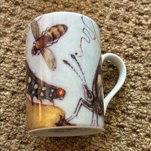 Yellow Ceramic Mug with Decorative Bee Band